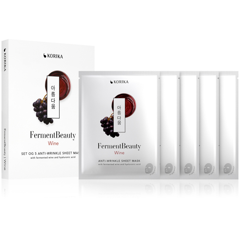 KORIKA Sada anti-aging plátýnkových masek FermentBeauty Wine 5 × 20 g