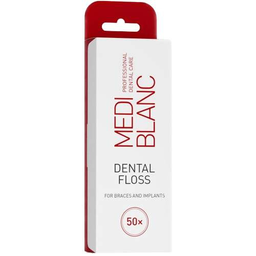 MEDIBLANC Dentální nit pro rovnátka a implantáty 50 ks