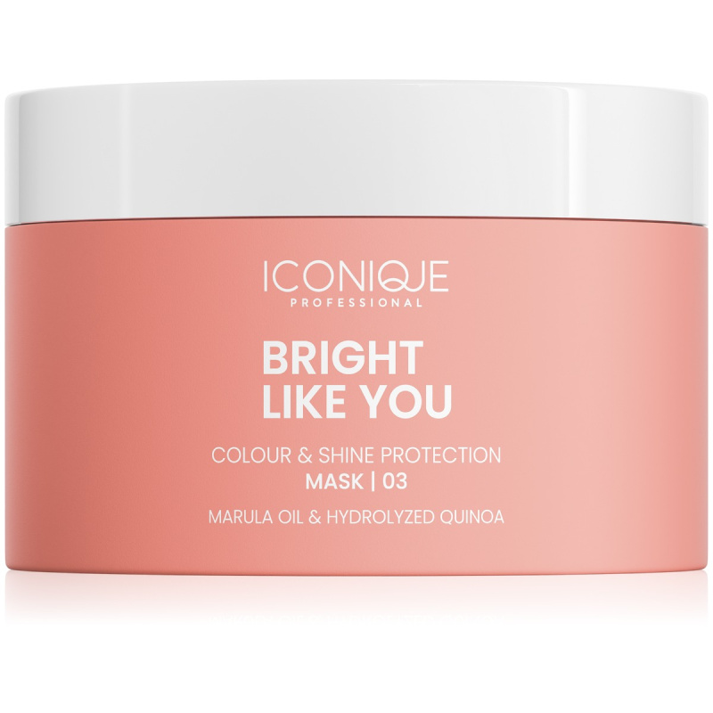 ICONIQUE Professional BRIGHT LIKE YOU Colour & Shine Protection Mask obnovující ochranná maska pro barvené vlasy 200 ml