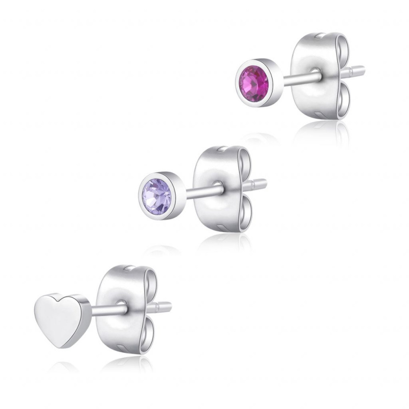 S'Agapõ Sada tří single náušnic Love CLICK SCK164