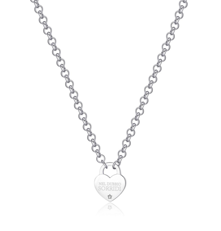 S'Agapõ Slušivý ocelový náhrdelník se srdíčkem Be My Always SBM75