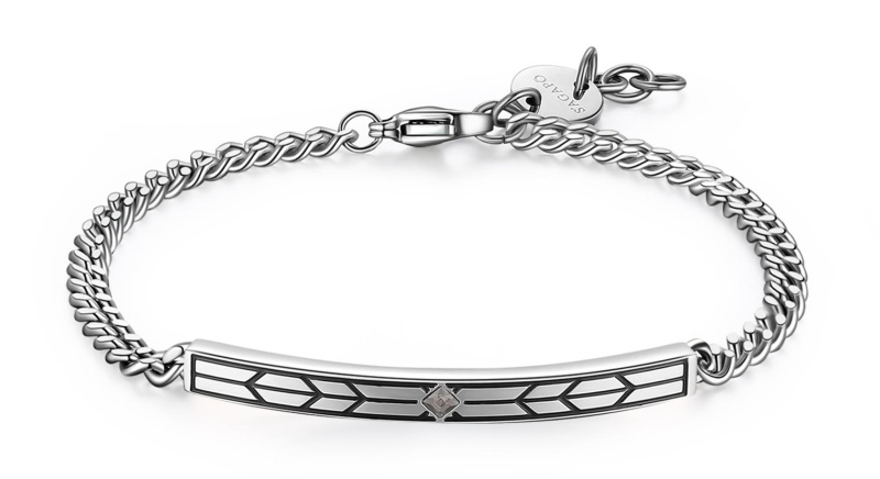 S'Agapõ Moderní pánský náramek z oceli SPD13