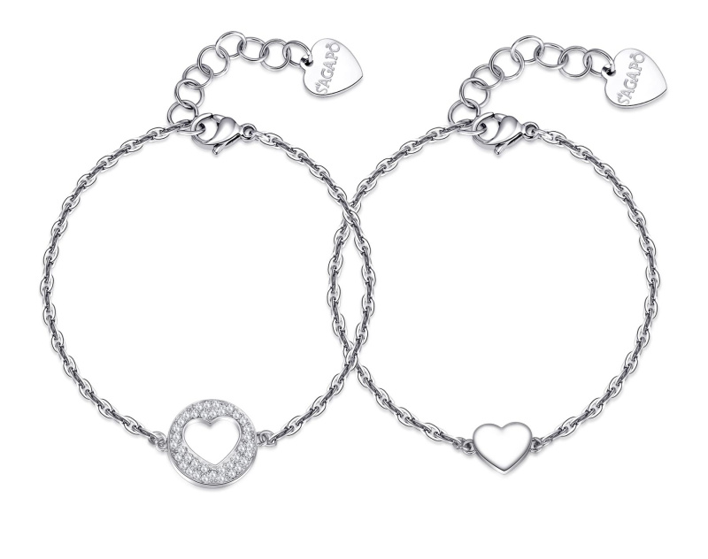 S'Agapõ Set ocelových náramků Srdíčka Me + You SEY11