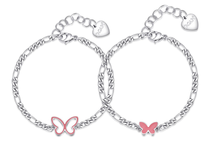S'Agapõ Půvabný set ocelových náramků Motýlci Me + You SEY21