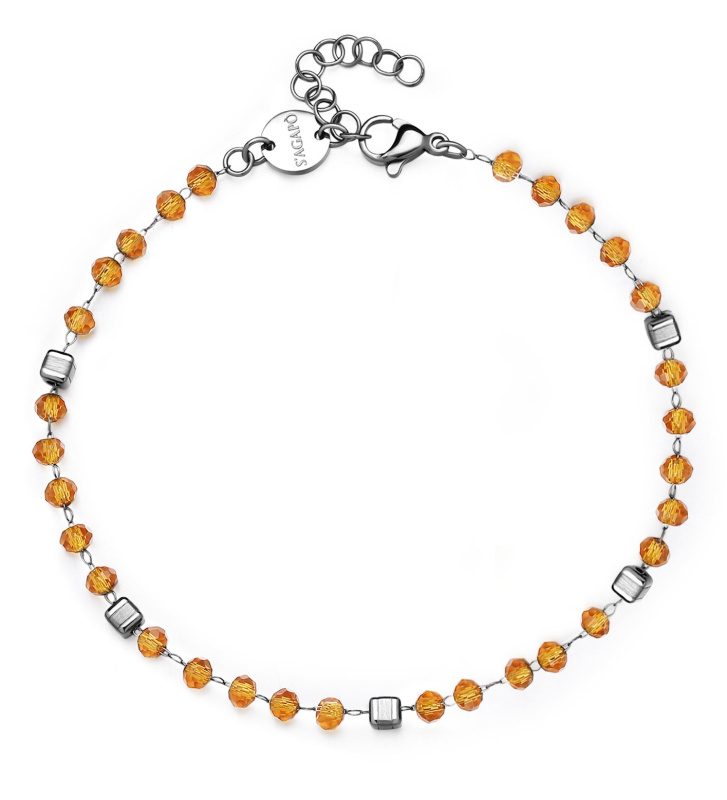 S'Agapõ Nadčasový náramek s oranžovými korálky Shrine SSR13