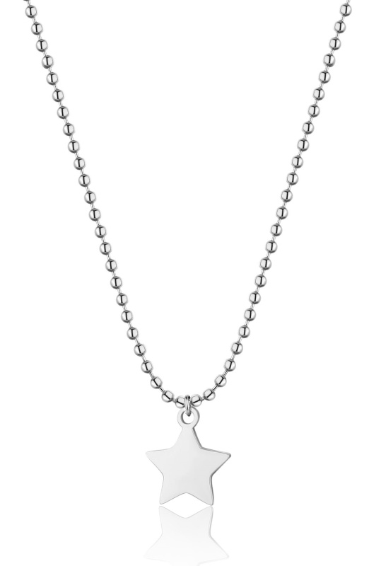 S'Agapõ Slušivý ocelový náhrdelník s hvězdou Smile SSM003