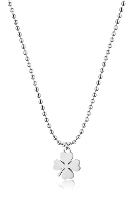 S'Agapõ Oblíbený ocelový náhrdelník se čtyřlístkem Smile SSM005