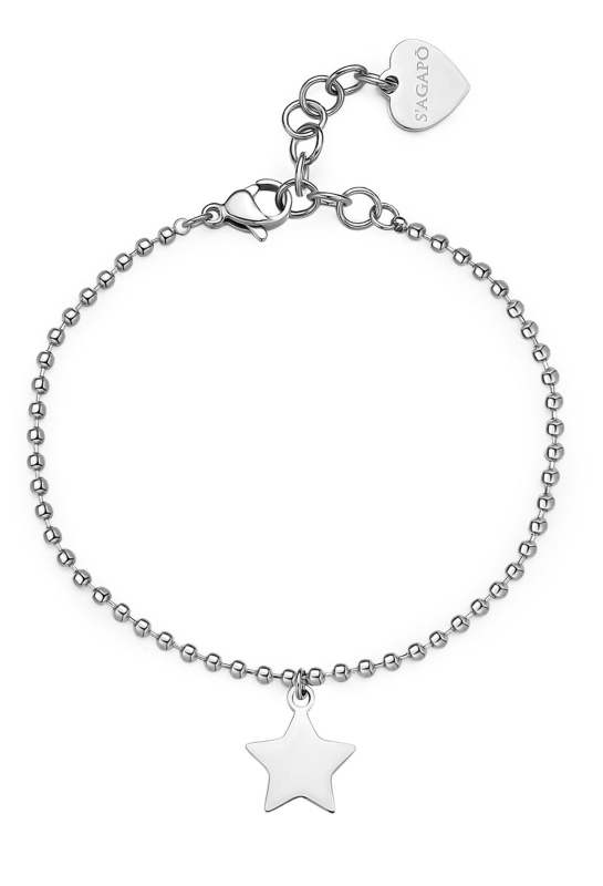 S'Agapõ Půvabný ocelový náramek s hvězdou Smile SSM013