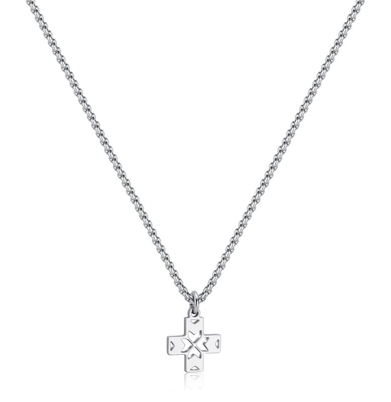 S'Agapõ Módní ocelový náhrdelník pro muže Rebel SRB03