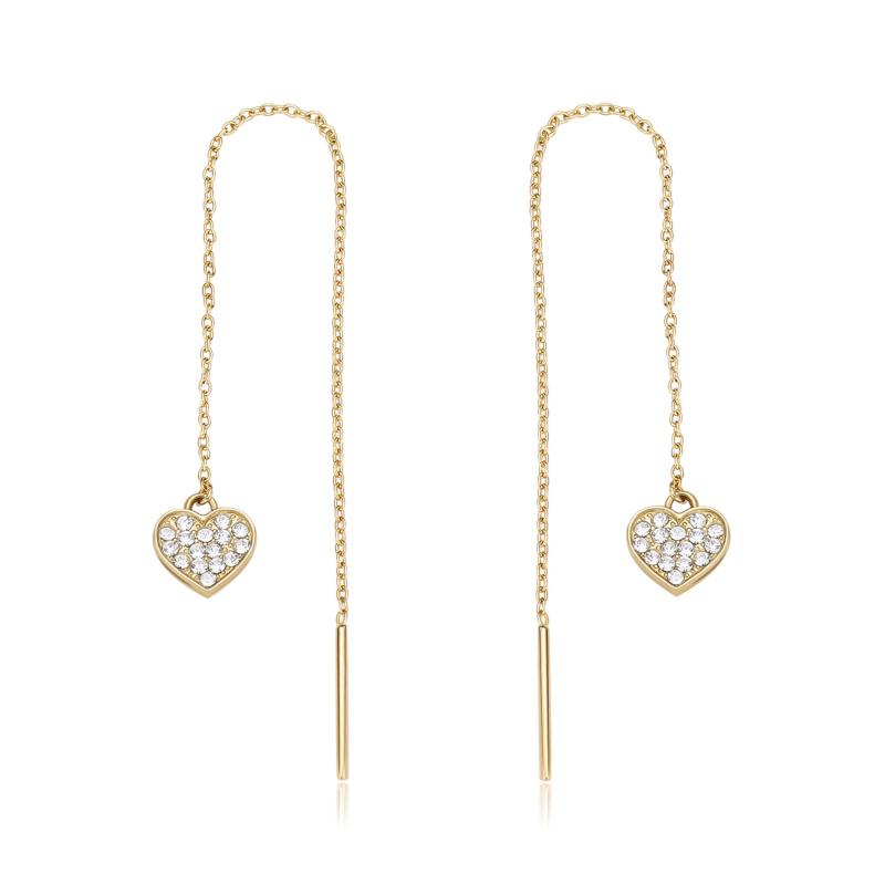 S'Agapõ Módní pozlacené náušnice Srdíčka Aurora SAR53