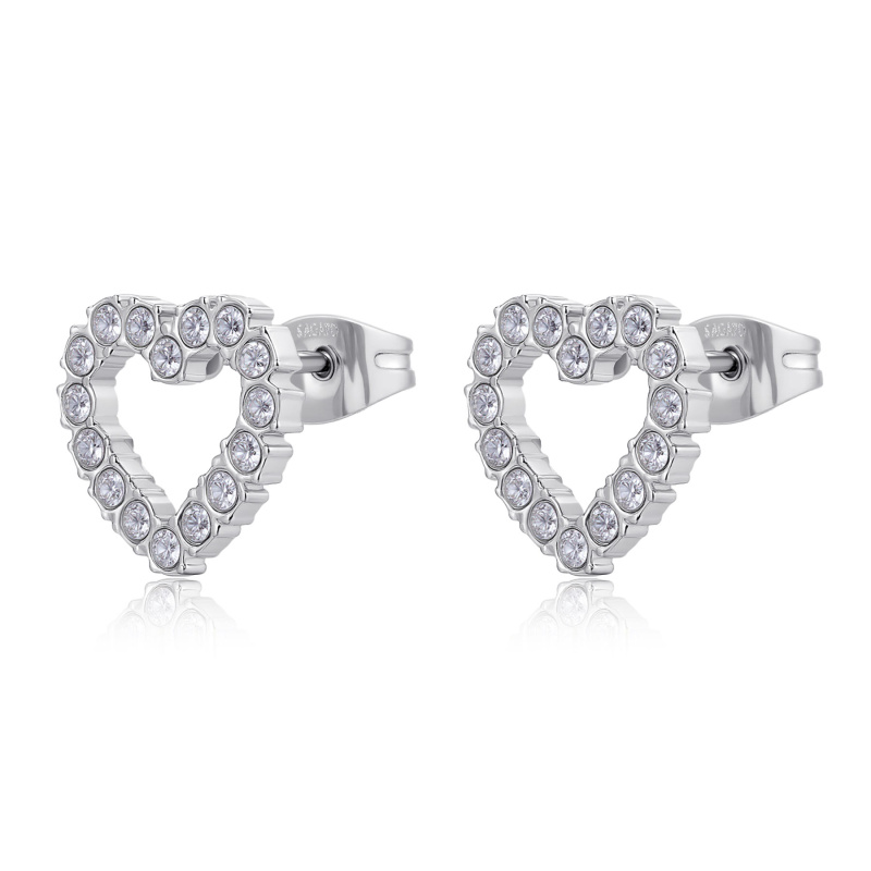 S'Agapõ Blyštivé náušnice srdíčka s krystaly Twinkle SWN21