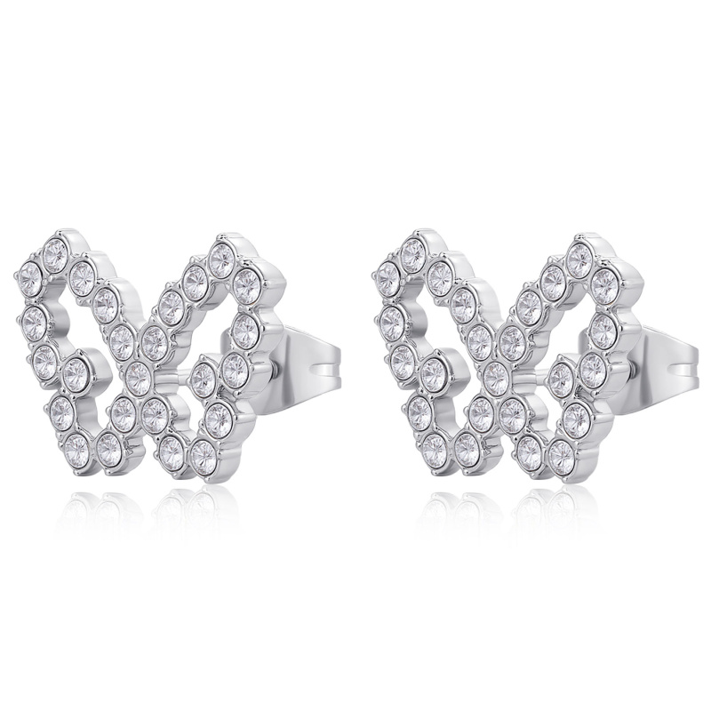 S'Agapõ Oslnivé náušnice s krystaly Motýl Twinkle SWN29