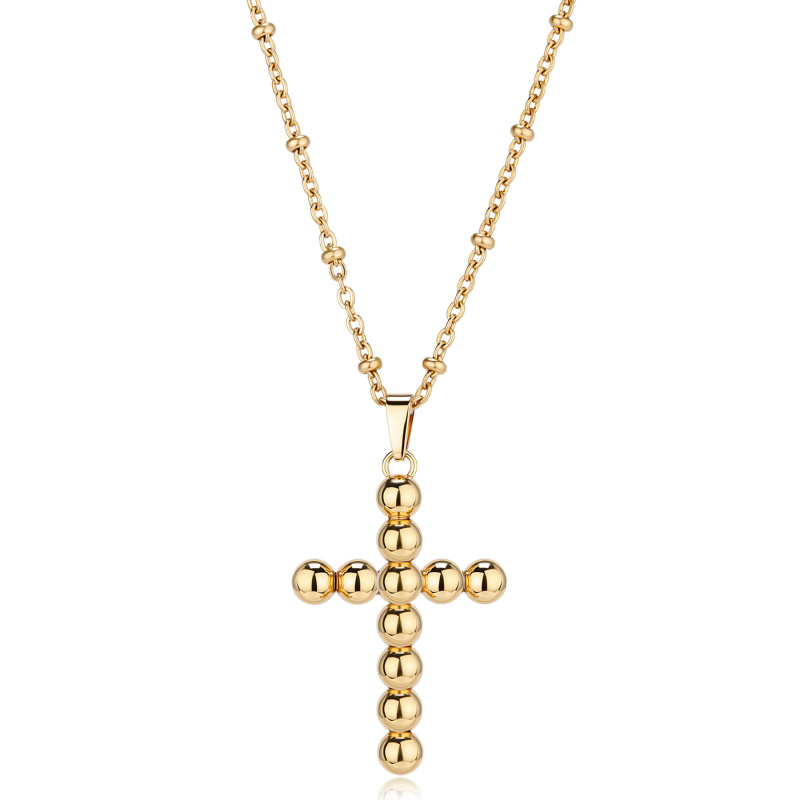 S'Agapõ Pozlacený náhrdelník pro ženy s křížkem Arcadia SRD04