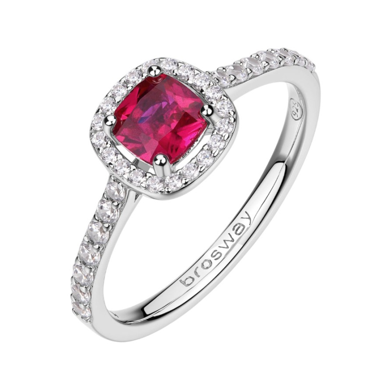 Brosway Elegantní stříbrný prsten Fancy Passion Ruby FPR136 52 mm