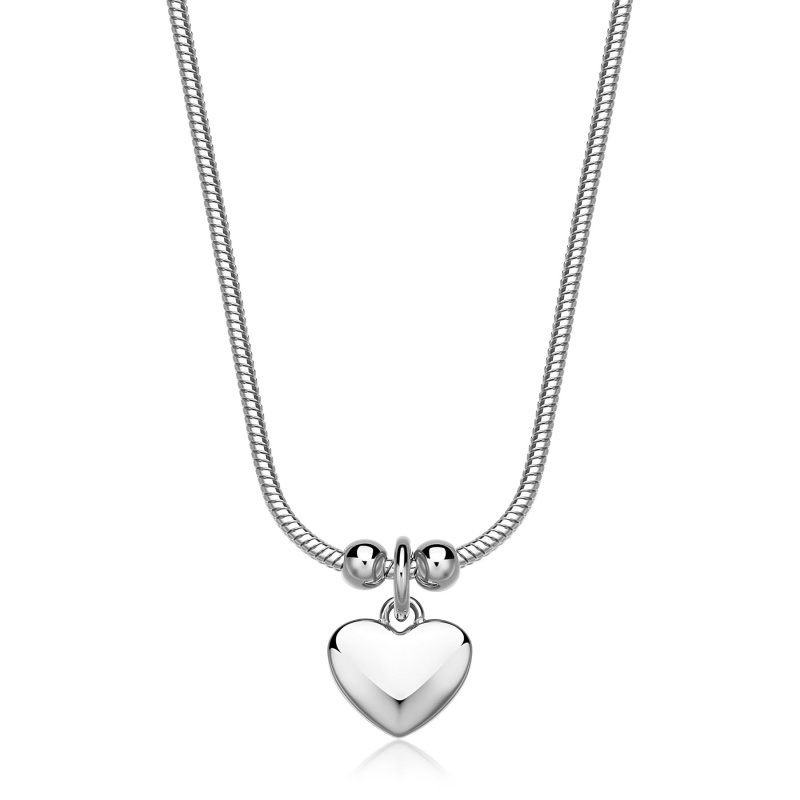 S'Agapõ Ocelový náhrdelník s přívěskem srdce Click SCK285