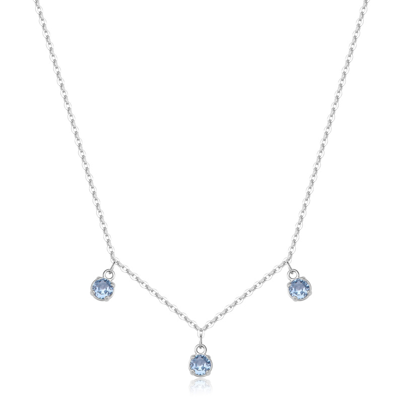 S'Agapõ Třpytivý ocelový náhrdelník s kubickými zirkony Dazzly SDZ143