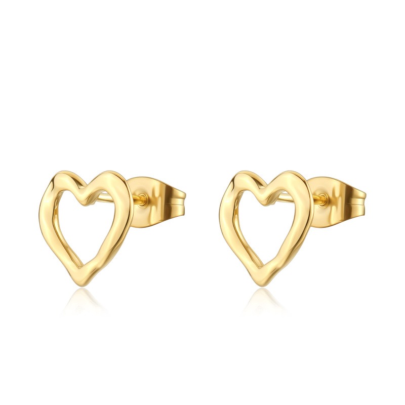 S'Agapõ Luxusní pozlacené náušnice ve tvaru srdce Emotion SMO22