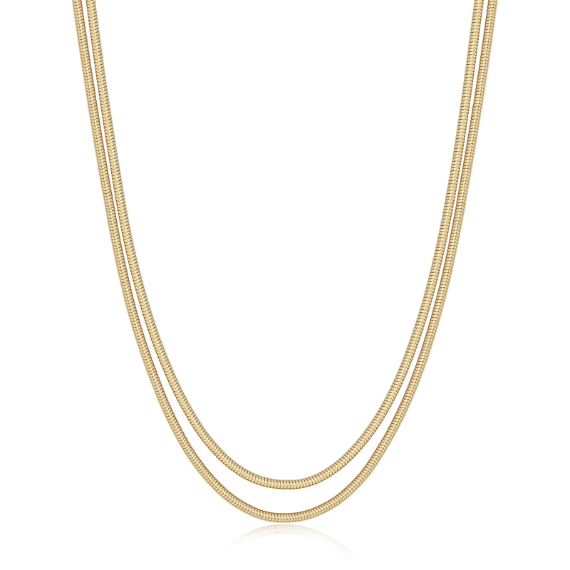 S'Agapõ Dvojitý luxusní náhrdelník z pozlacené oceli Hádek Chunky SHK111