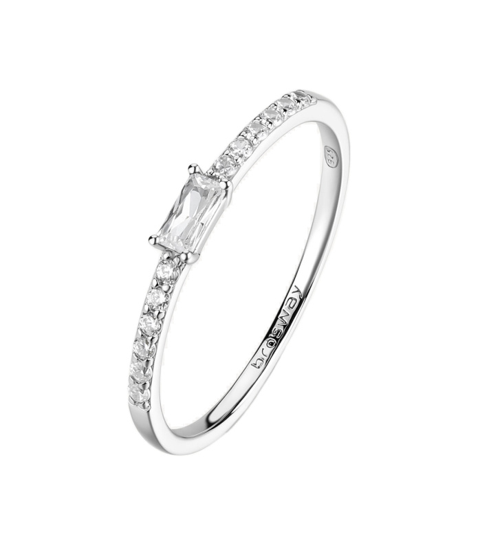 Brosway Půvabný stříbrný prsten se zirkony Fancy Infinite White FIW167 60 mm