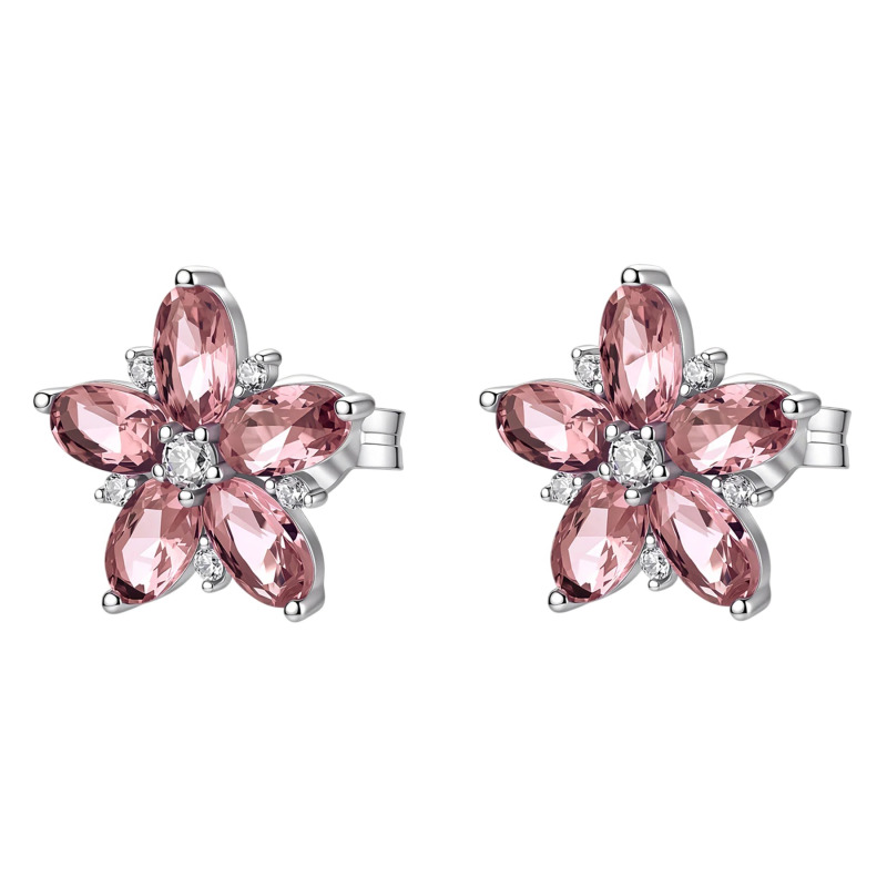 Brosway Květinové stříbrné náušnice Fancy Tender Pink FTP29