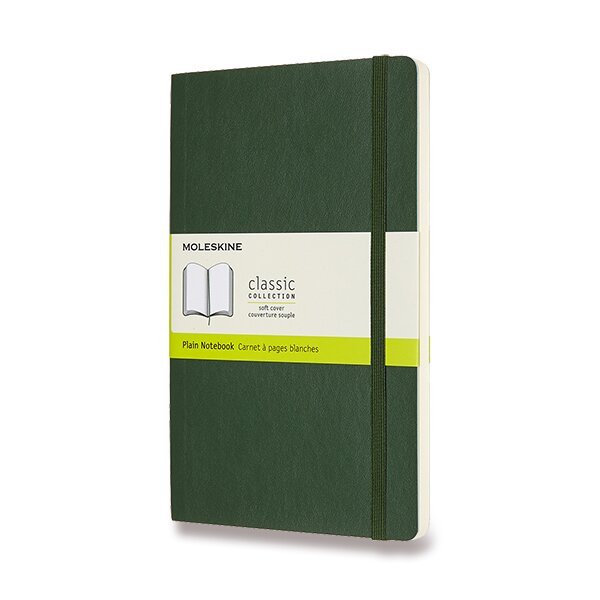 Zápisník Moleskine - tvrdé desky, L, čistý tm. zelený