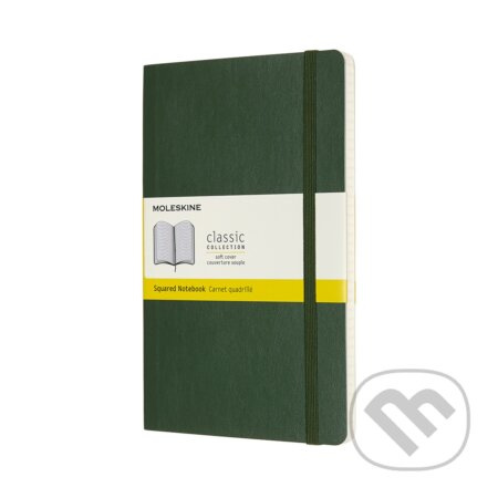 Zápisník Moleskine - tvrdé desky, L, čtverečkovaný tm. zelený
