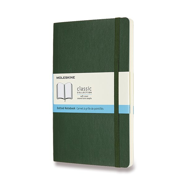 Zápisník Moleskine - tvrdé desky, L, tečkovaný tm. zelený