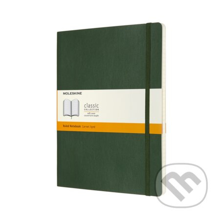 Zápisník Moleskine - měkké desky, XL, linkovaný tm. zelený