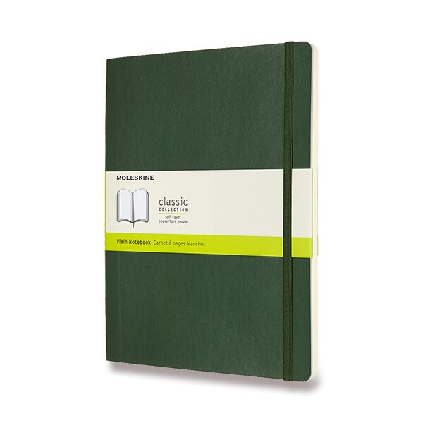 Zápisník Moleskine - měkké desky, XL, čistý tm. zelený