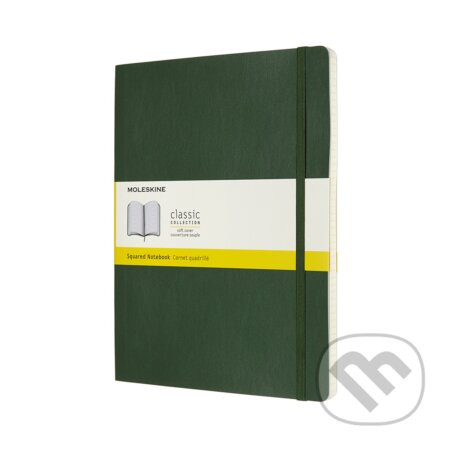 Zápisník Moleskine - měkké desky XL, čtverečkovaný, tmavě zelený