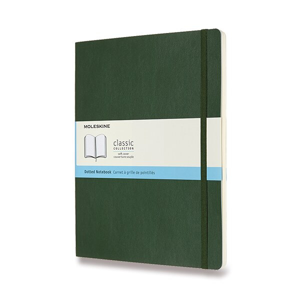 Zápisník Moleskine - měkké desky, XL, tečkovaný tm. zelený