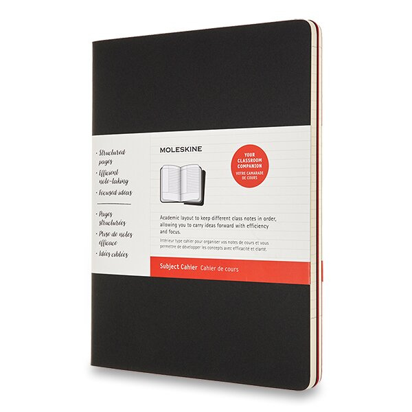Moleskine sešity 2ks plánovací linkované černé /červené XL