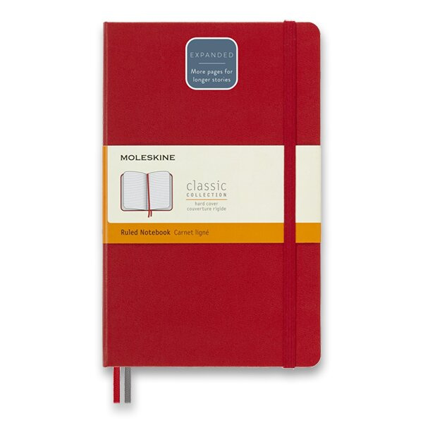 Moleskine Expanded Large Ruled Hardcover Notebook, Scarlet Red Moleskine