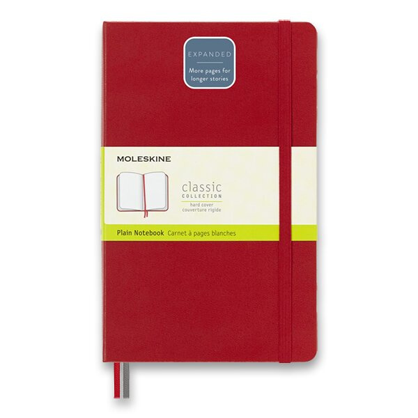Moleskine Expanded Large Plain Hardcover Notebook, Scarlet Red Moleskine