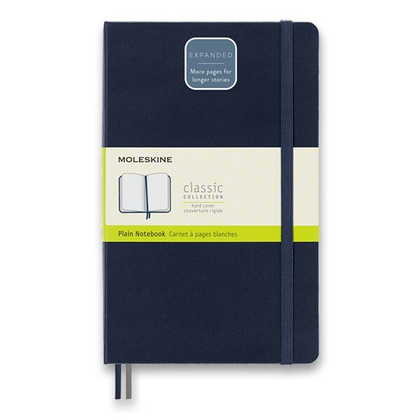 Moleskine Expanded Large Plain Hardcover Notebook, Sapphire Blue Moleskine