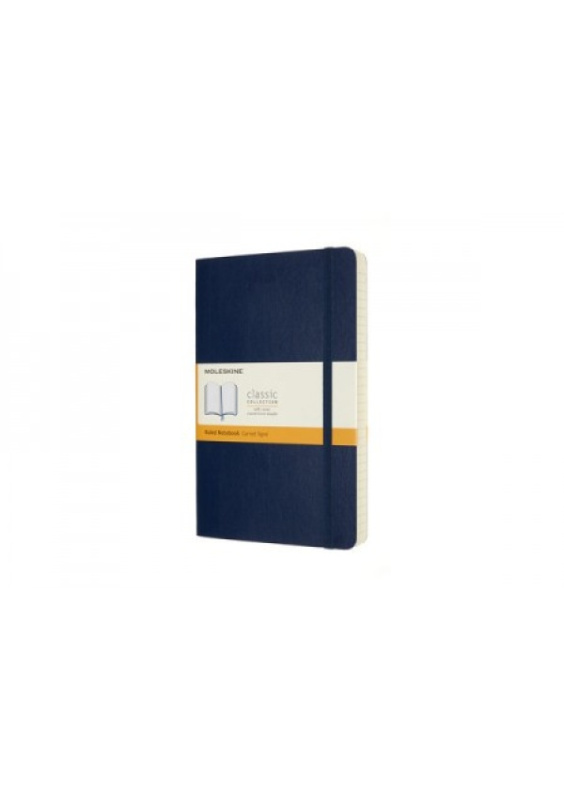 Zápisník Moleskine Expanded - měkké desky, L, linkovaný modrý