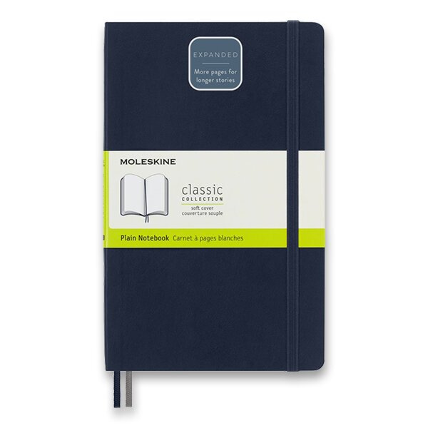 Zápisník Moleskine Expanded - měkké desky, L, čistý modrý