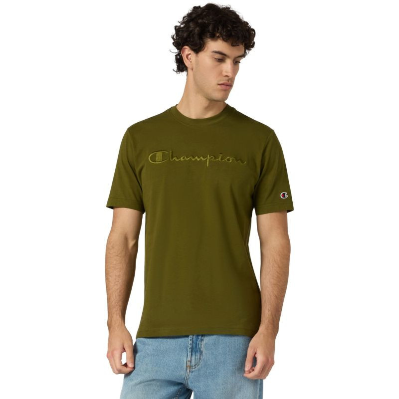Pánské tričko Champion SS Tee olive 220273 GS585 pánské s