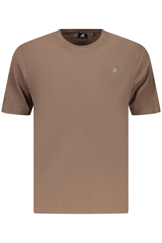 Triko s krátkým rukávem v hnědé barvě