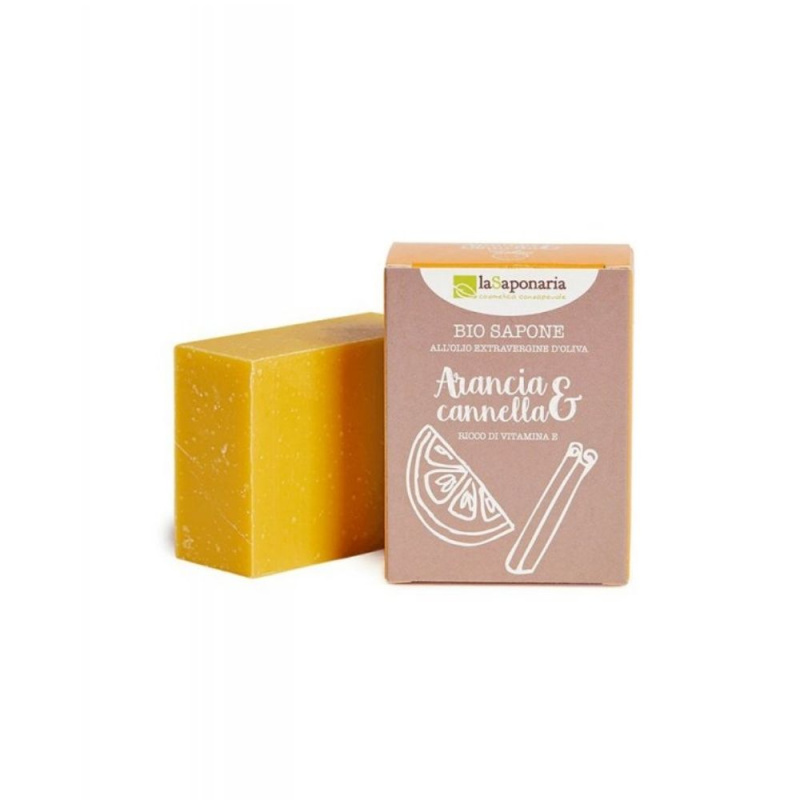 laSaponaria Tuhé olivové mýdlo BIO - Pomeranč a skořice, 100 g