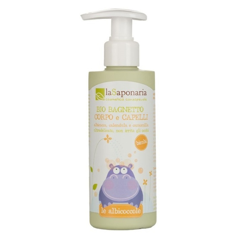 laSaponaria Jemný tělový a vlasový mycí gel pro děti BIO, 190 ml