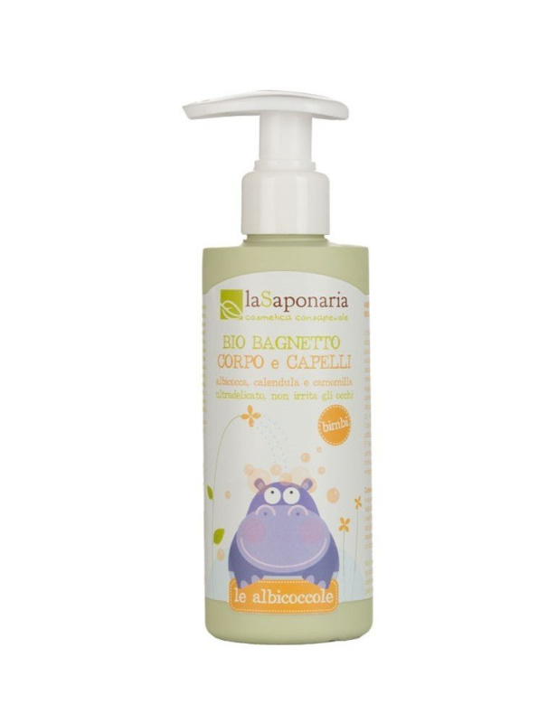 laSaponaria Jemný tělový a vlasový mycí gel pro děti BIO, 190 ml