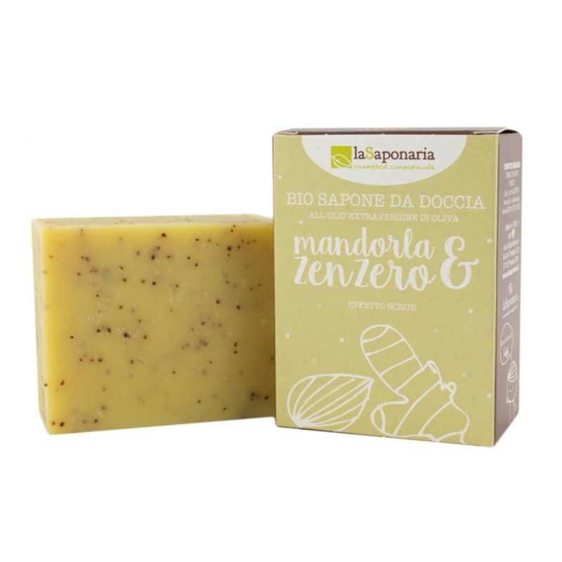 laSaponaria Tuhé olivové mýdlo BIO - Mandle a zázvor, 100 g