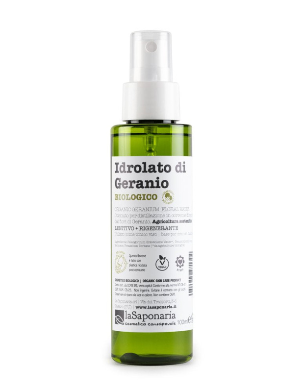 laSaponaria Květová voda z pelargonie vonné - geranium BIO, 100 ml