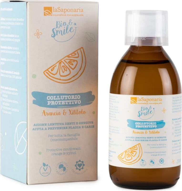 laSaponaria Ochranná ústní voda s pomerančem a xylitolem BIO, 250 ml