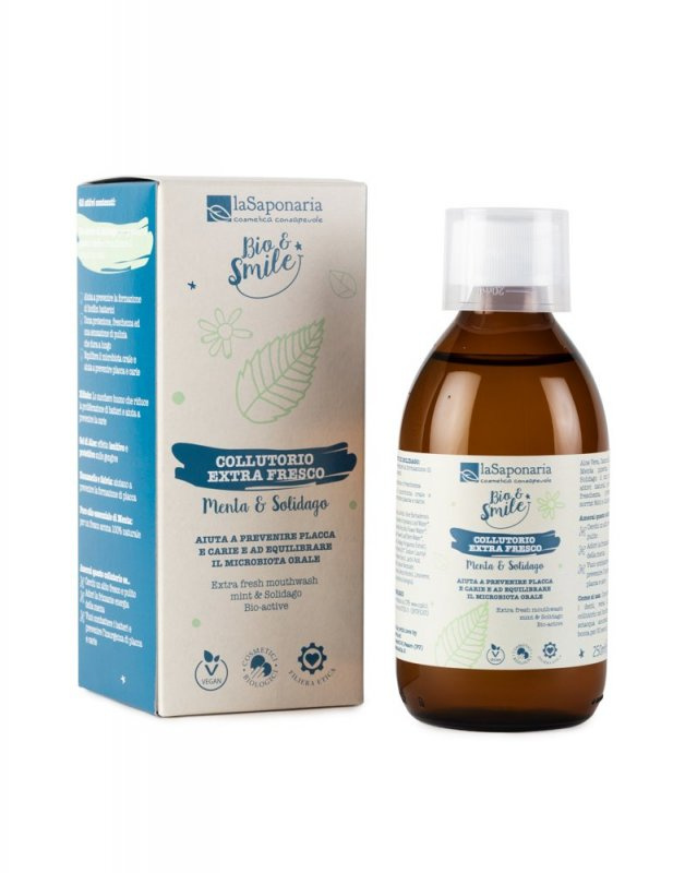laSaponaria Extra svěží ústní voda s mátou a zlatobýlem BIO, 250 ml