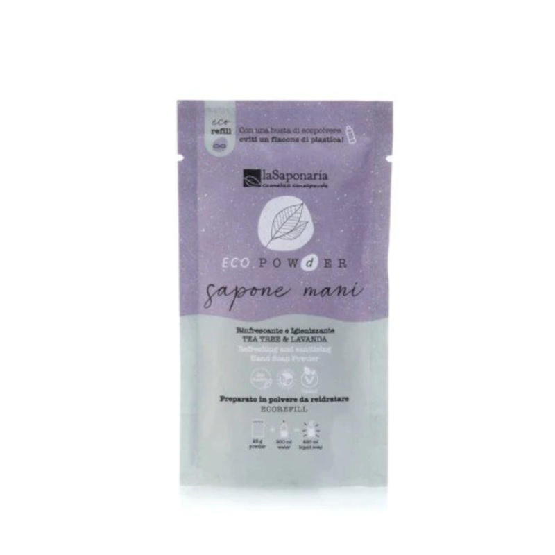laSaponaria Osvěžující dezinfekční mýdlo na ruce v prášku - tea tree a levandule, 25 g