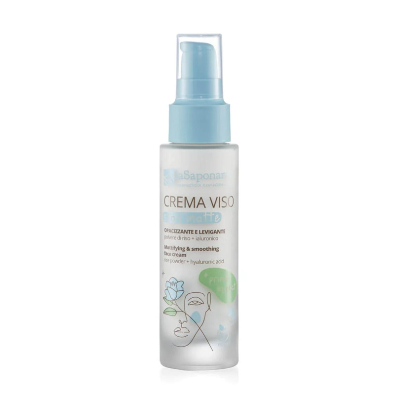 laSaponaria Zmatňující pleťový krém Stay Matte BIO- s kyselinou hyaluronovou a bentonitovým jílem, 50 ml
