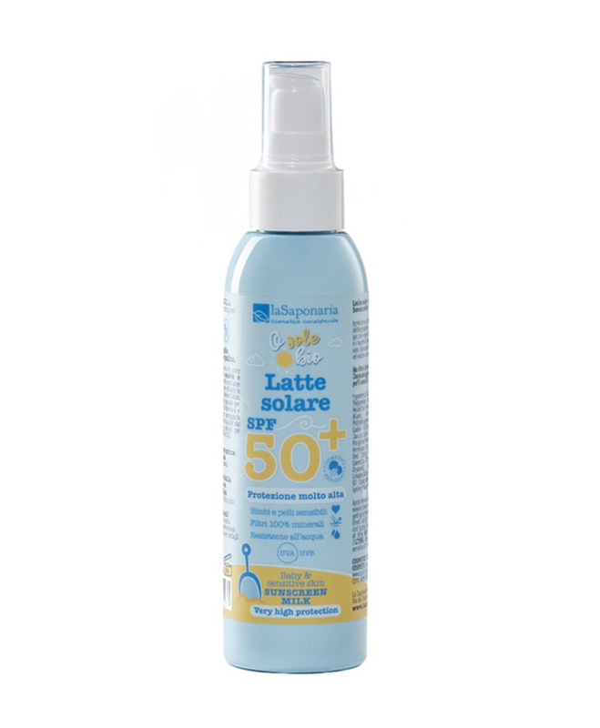 laSaponaria BIO Opalovací mléko pro děti a pro citlivou pokožku SPF 50+