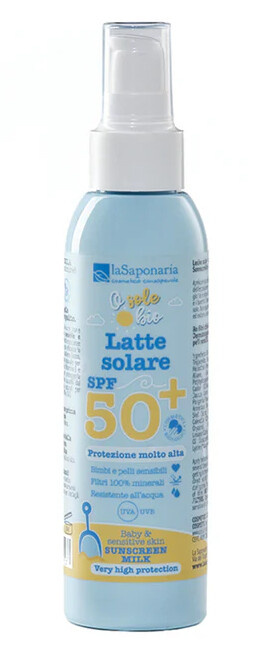 laSaponaria BIO Opalovací mléko pro děti a pro citlivou pokožku SPF 50+